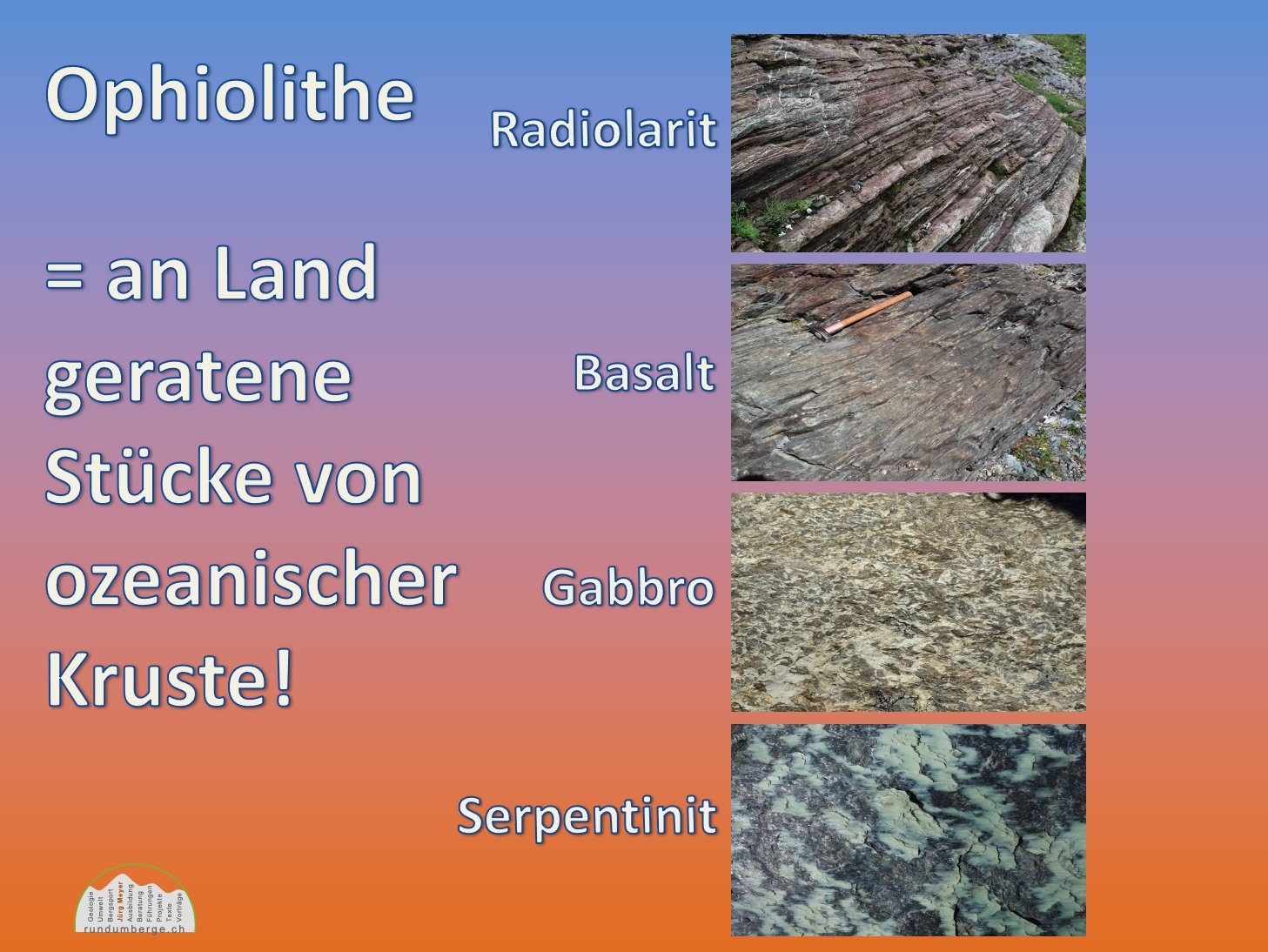 Die Gesteine der Ozenakruste im Alpenraum